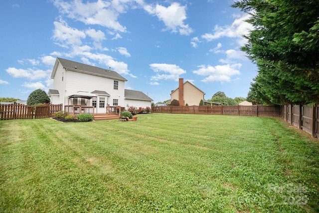 600 Capella Ct, Gastonia, NC 28056 - fenced backyard with a deck and a gazebo