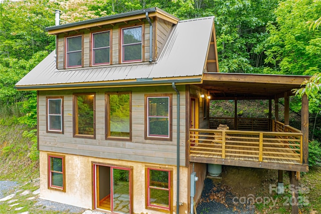 1146 Thomas Branch Rd, Marshall, NC 28753 - view of front of property with metal roof and a deck