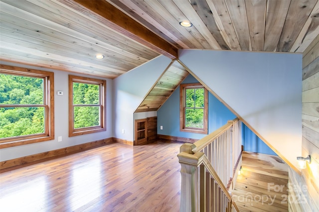 1146 Thomas Branch Rd, Marshall, NC 28753 - bonus room with healthy amount of natural light, wood finished floors, wooden ceiling, baseboards, and recessed lighting