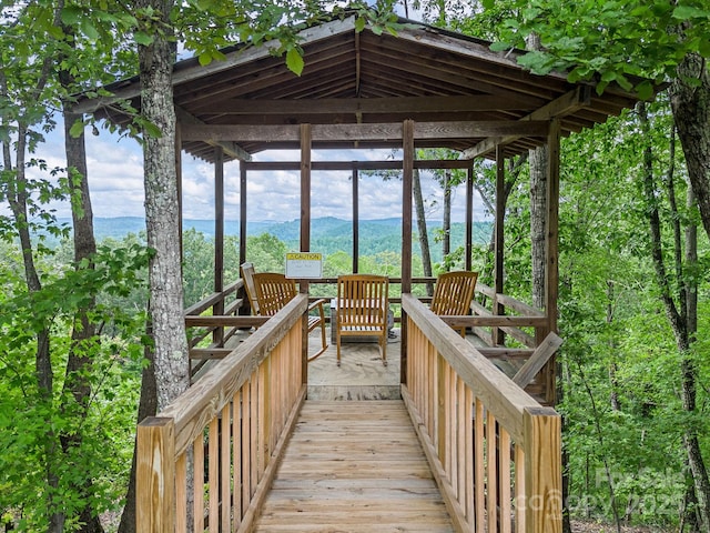 192 Shady Ln, Mill Spring, NC 28756 - deck featuring a mountain view