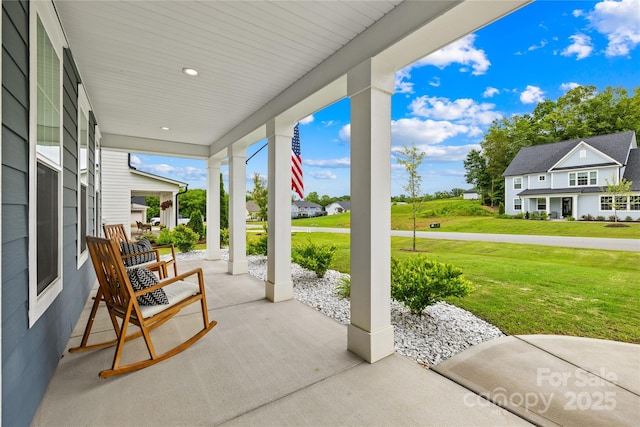 126 Still Creek Dr, Mooresville, NC 28115 - porch with a yard and a residential view
