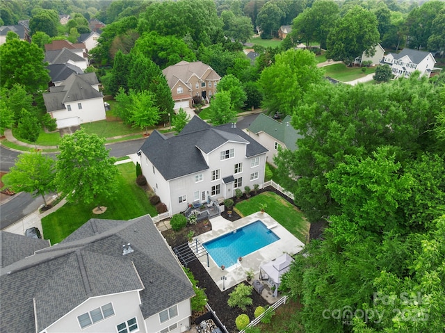 10304 Squires Way Unit 18, Cornelius, NC 28031 - aerial view of residential area featuring a pool area