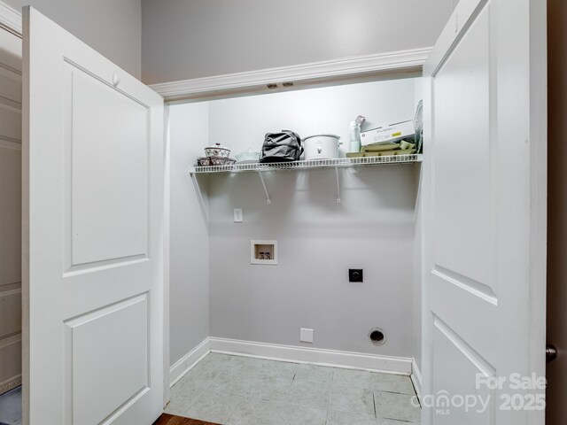 10875 Casetta Dr, Matthews, NC 28105 - laundry room featuring electric dryer hookup and hookup for a washing machine