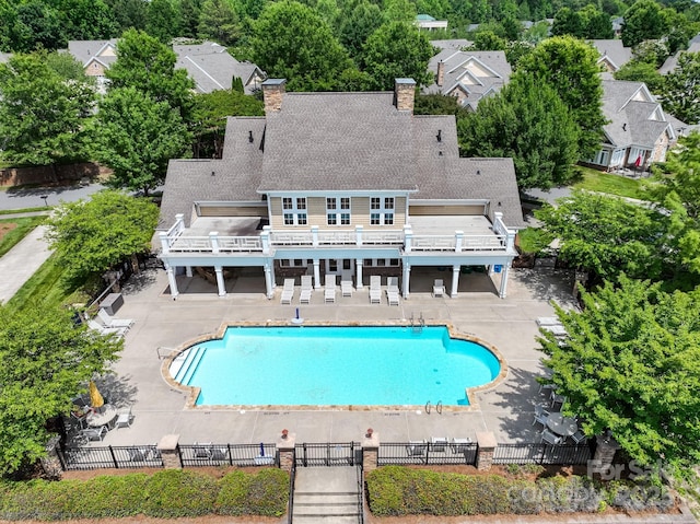 10875 Casetta Dr, Matthews, NC 28105 - community pool with a patio and a deck