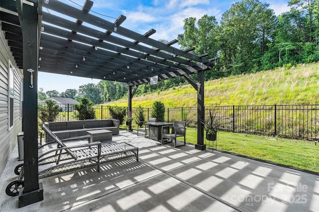 7809 Creek Park Dr, Denver, NC 28037 - view of patio / terrace with a pergola and an outdoor hangout area