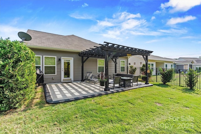 7809 Creek Park Dr, Denver, NC 28037 - rear view of property featuring a pergola, a patio area, and roof with shingles
