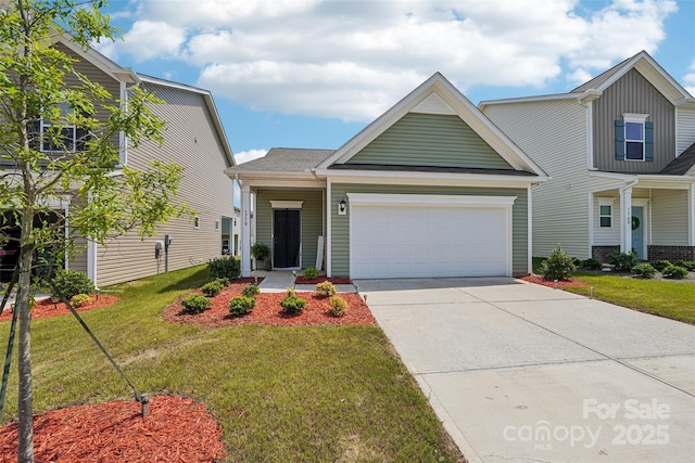 1770 Troon Dr, Salisbury, NC 28144 - view of front of house with an attached garage, concrete driveway, and a front yard