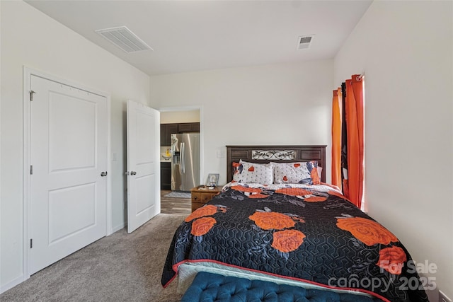 1770 Troon Dr, Salisbury, NC 28144 - bedroom featuring stainless steel refrigerator with ice dispenser and carpet flooring