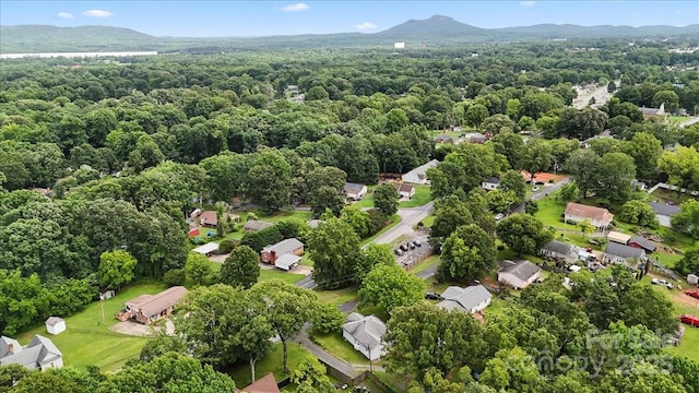 935 Church St, Kings Mountain, NC 28086 - aerial perspective of suburban area featuring a forest and mountains