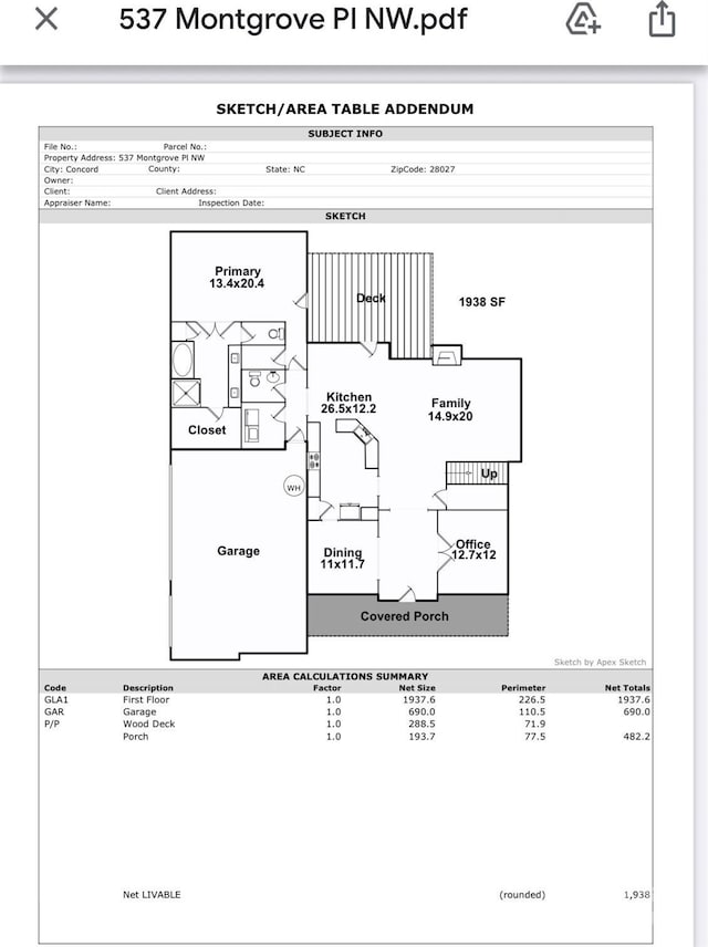 537 Montgrove Pl NW, Concord, NC 28027 - home floor plan