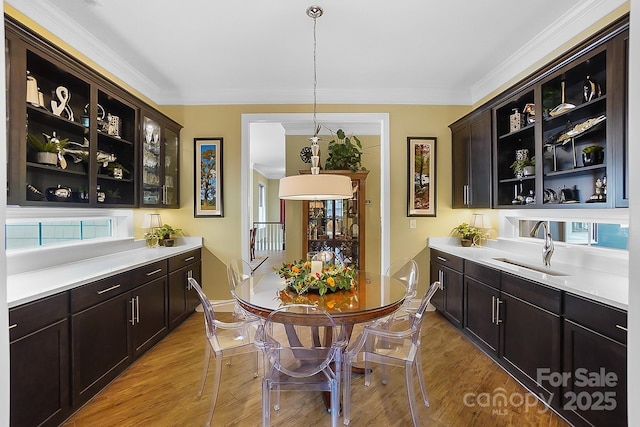2354 Valelake Rd, York, SC 29745 - dining area with light wood-style flooring and crown molding