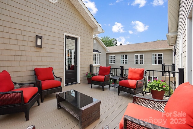 2354 Valelake Rd, York, SC 29745 - wooden deck featuring an outdoor hangout area
