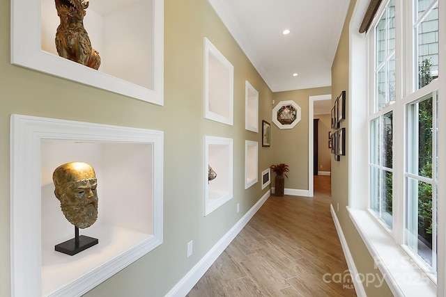 2354 Valelake Rd, York, SC 29745 - hall featuring plenty of natural light, baseboards, light wood-style flooring, and recessed lighting