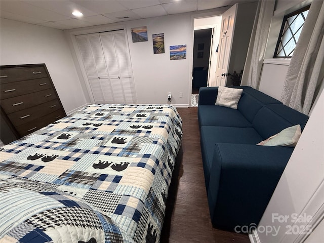 18 Olde Duffers Dr, Nebo, NC 28761 - bedroom featuring baseboards, a closet, and a drop ceiling
