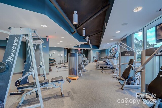 210 N Church St Unit 2807, Charlotte, NC 28202 - workout area with recessed lighting