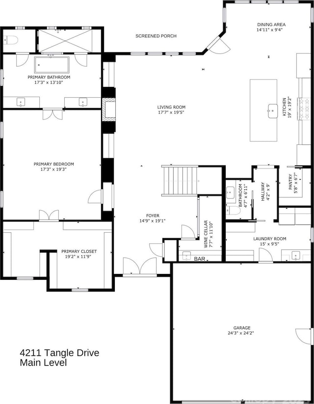 4211 Tangle Dr, Charlotte, NC 28211 - property floor plan