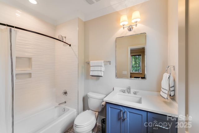 4211 Tangle Dr, Charlotte, NC 28211 - bathroom featuring vanity, tub / shower combination, and toilet