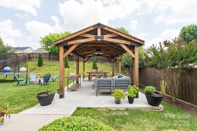 197 Roanoke Rd, Fletcher, NC 28732 - view of community featuring a gazebo, a patio area, and an outdoor living space with a fire pit
