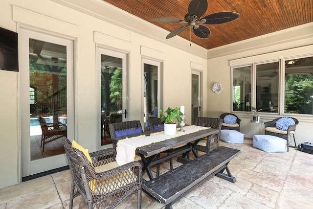 1103 Mapesbury Ln, Waxhaw, NC 28173 - view of patio / terrace with ceiling fan and outdoor dining area