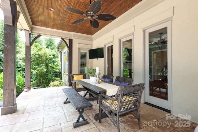 1103 Mapesbury Ln, Waxhaw, NC 28173 - view of patio with outdoor dining space and a ceiling fan