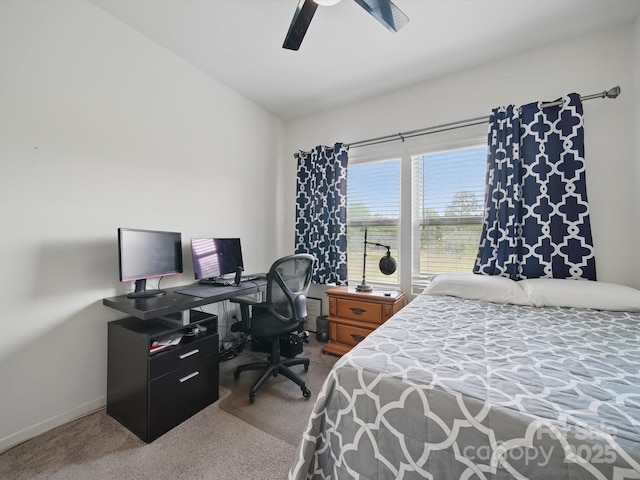 11225 Island View Ln, Lancaster, SC 29720 - carpeted bedroom with baseboards, a ceiling fan, and a desk