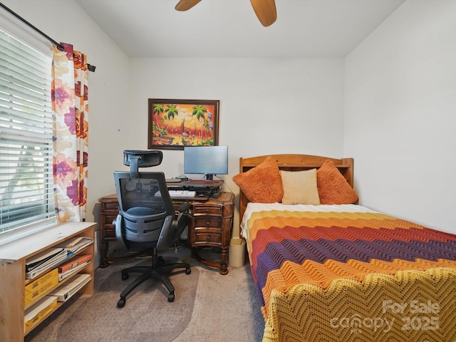 11225 Island View Ln, Lancaster, SC 29720 - carpeted bedroom featuring a desk and ceiling fan