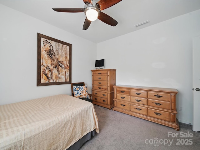 11225 Island View Ln, Lancaster, SC 29720 - bedroom with light carpet and a ceiling fan