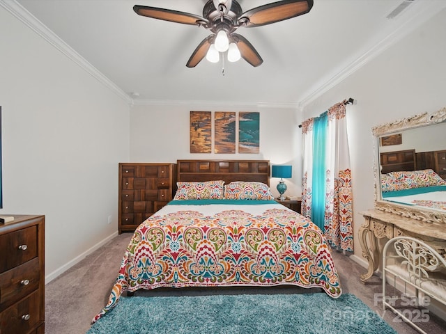 11225 Island View Ln, Lancaster, SC 29720 - carpeted bedroom with ornamental molding, baseboards, and ceiling fan