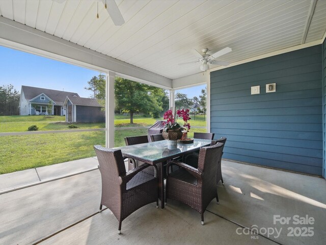 11225 Island View Ln, Lancaster, SC 29720 - view of patio featuring ceiling fan and outdoor dining space
