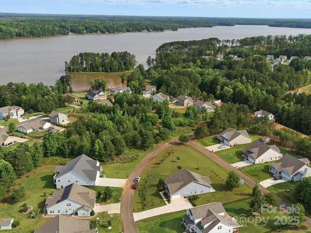 11225 Island View Ln, Lancaster, SC 29720 - aerial overview of property's location featuring a large body of water, nearby suburban area, and a forest