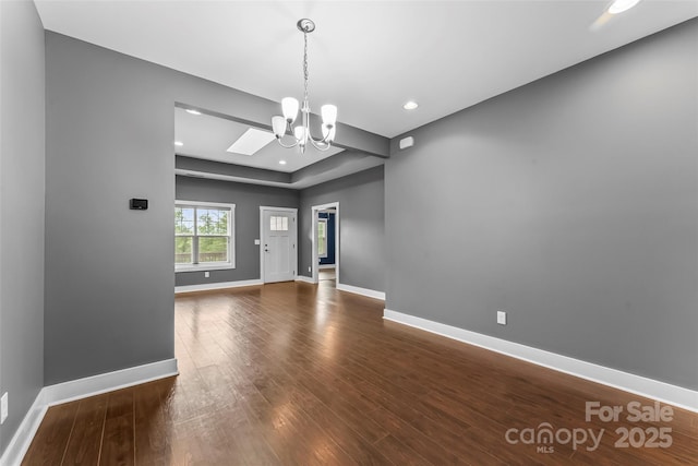 6 Meeting St, Asheville, NC 28803 - foyer with a chandelier, dark wood-style flooring, baseboards, and recessed lighting