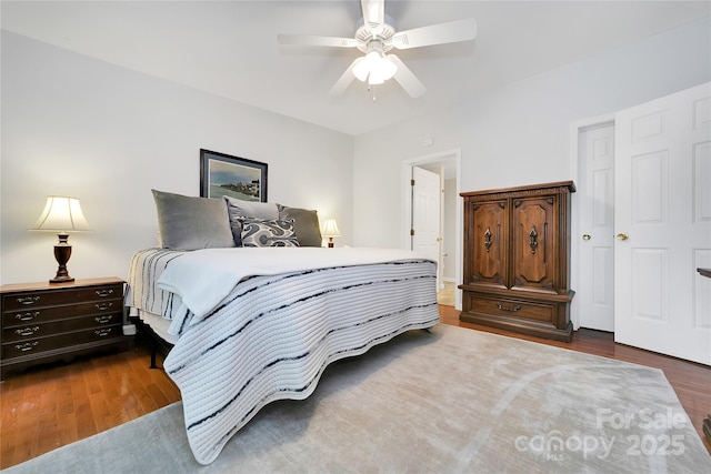500 Cheestoonaya Way, Brevard, NC 28712 - bedroom with wood finished floors and ceiling fan