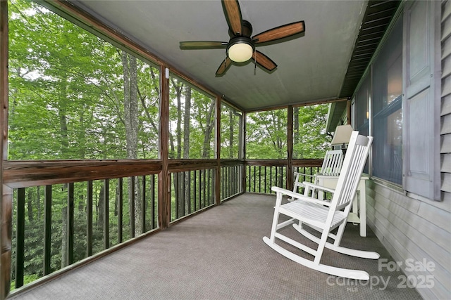 500 Cheestoonaya Way, Brevard, NC 28712 - sunroom / solarium featuring ceiling fan