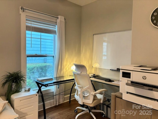 1636 Sand Harbor Cir, Ocean Isle Beach, NC 28469 - office area featuring dark wood-style floors and healthy amount of natural light