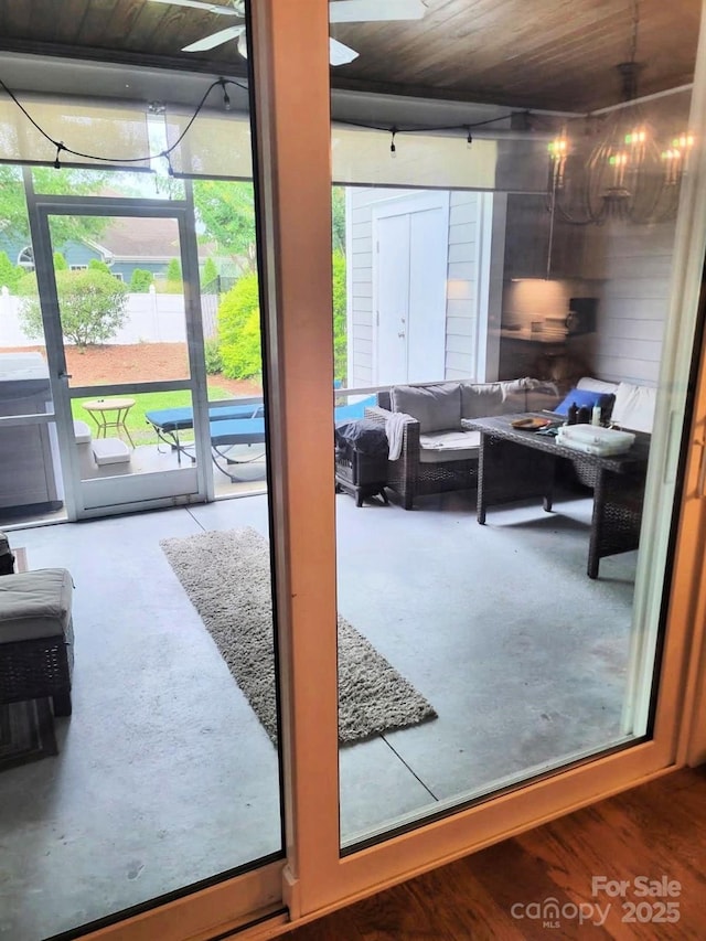 1636 Sand Harbor Cir, Ocean Isle Beach, NC 28469 - entryway featuring concrete floors and wooden ceiling