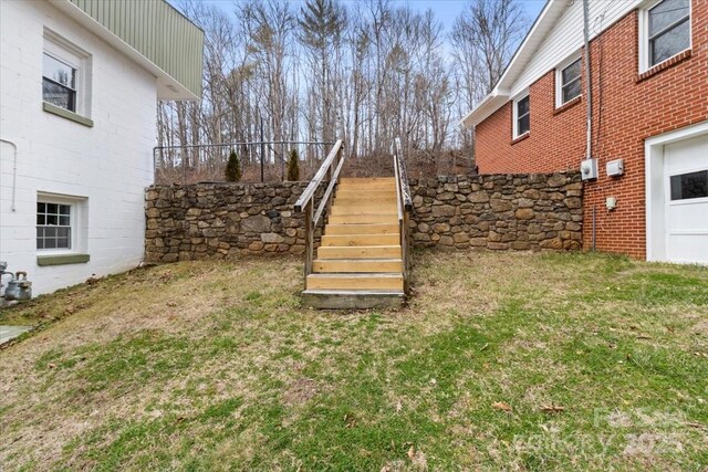 2599/2611 Old Mars Hill Hwy, Weaverville, NC 28787 - view of green lawn with stairway