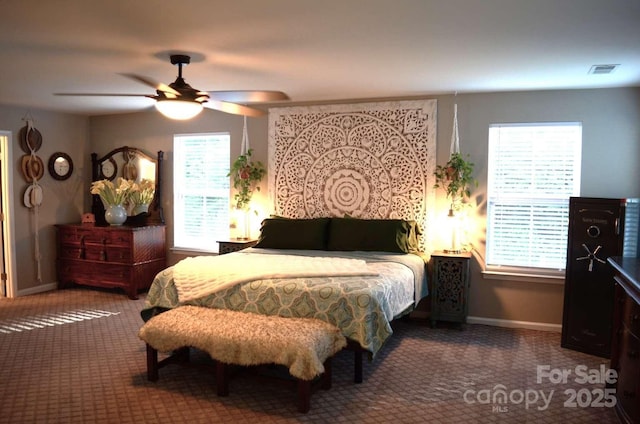 7170 Kenyon Dr, Denver, NC 28037 - bedroom featuring carpet floors, baseboards, and ceiling fan