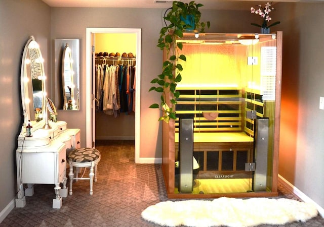 7170 Kenyon Dr, Denver, NC 28037 - bedroom with a spacious closet, baseboards, a closet, and a sauna