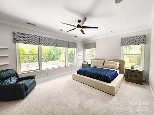 5590 Elk Knob Ct, Denver, NC 28037 - carpeted bedroom with crown molding and a ceiling fan