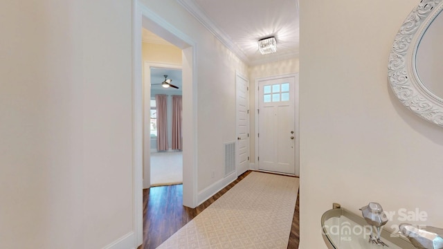 5590 Elk Knob Ct, Denver, NC 28037 - entryway with wood finished floors and ornamental molding