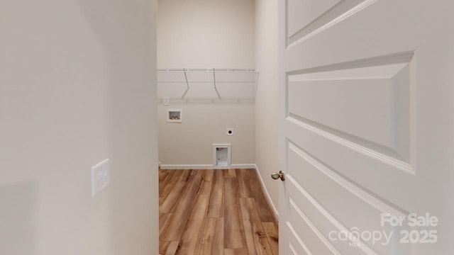 2547 Ruby Dixon Crossing Dr Unit 17, Gastonia, NC 28056 - washroom with washer hookup, light wood-style flooring, and hookup for an electric dryer