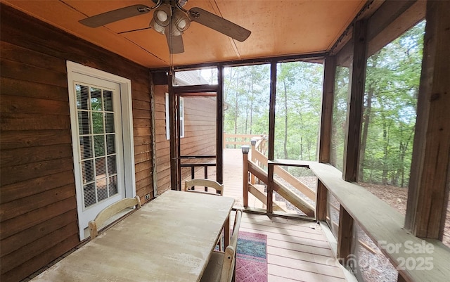 253 Nors Way Unit 26, Lake Lure, NC 28746 - unfurnished sunroom with a ceiling fan and plenty of natural light