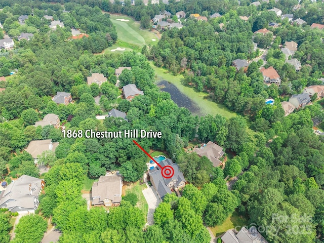 1868 Chestnut Hill Dr, Tega Cay, SC 29708 - aerial view of property and surrounding area with nearby suburban area
