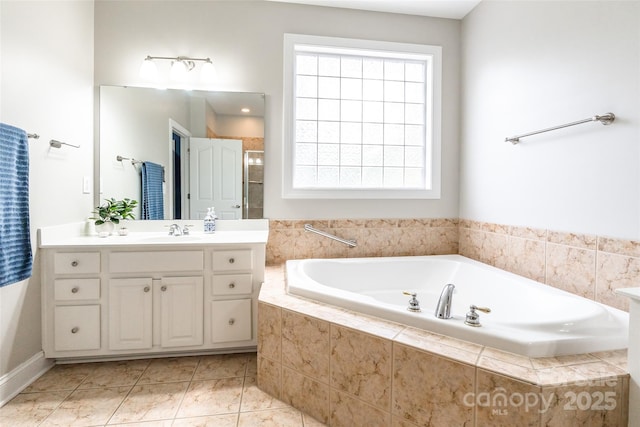 1868 Chestnut Hill Dr, Tega Cay, SC 29708 - bathroom with vanity and a garden tub