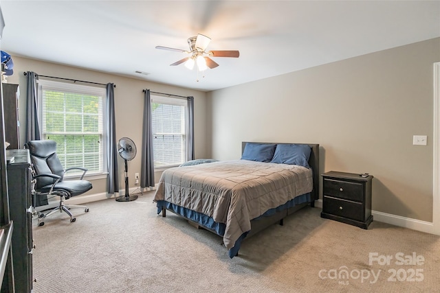 1868 Chestnut Hill Dr, Tega Cay, SC 29708 - carpeted bedroom with baseboards, a ceiling fan, and an office area