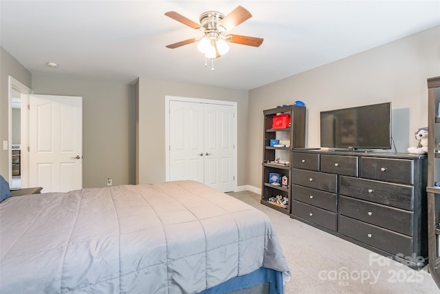 1868 Chestnut Hill Dr, Tega Cay, SC 29708 - bedroom with carpet floors, a closet, ceiling fan, and baseboards