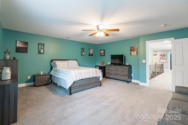 1868 Chestnut Hill Dr, Tega Cay, SC 29708 - bedroom with carpet, baseboards, and a ceiling fan