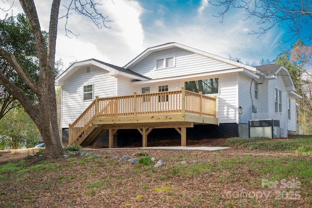 113 Elwood St, Kannapolis, NC 28081 - rear view of property featuring a deck and stairs