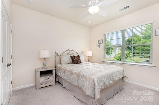 1663 Tranquility Blvd, Lancaster, SC 29720 - bedroom with light colored carpet, baseboards, and ceiling fan
