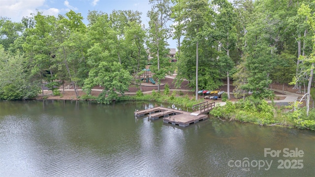 1663 Tranquility Blvd, Lancaster, SC 29720 - dock area featuring a water view and view of wooded area